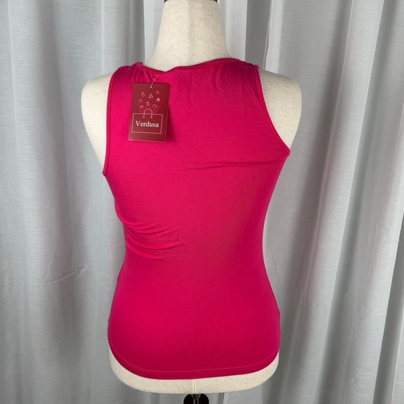 NWT Pink Tank Top with Cutout - Picture 3 of 4